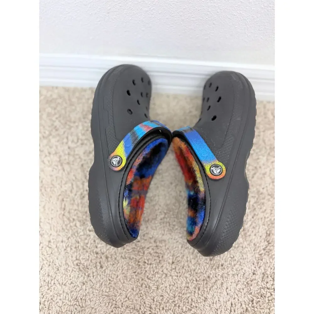 Crocs Classic Tie Dye Fuzzy Lined Clogs M10 W12